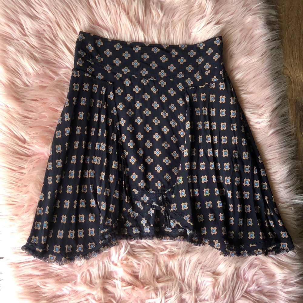 Free People Printed Asymmetrical Raw-Edge Skirt - Picture 2 of 4